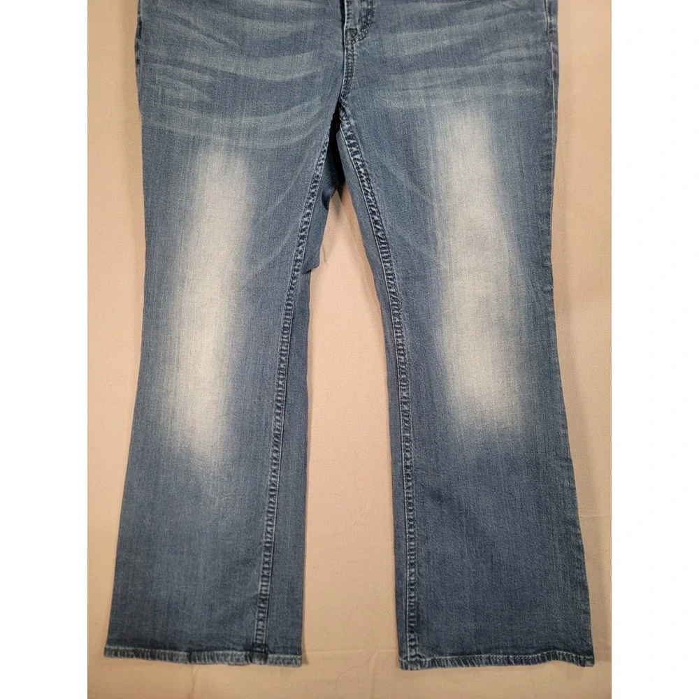 Vigoss Bootcut Jeans Womens 22 Medium Wash Flap Pocket Stretch Denim Blue